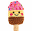 Ice Lolly Rattle, Strawberry Cream Chocolate 16 cm - Pure organic cotton