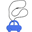 Teether Blue Car & Teething Necklace 2-in-1 - 100% Food Grade Silicone Teether Blue Car & Teething Necklace 2-in-1 - 100% Food Grade Silicone