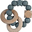 Rattle Teething Ring 2-in-1 - Stellar Grey - Natural Wood and Food Grade Silicone!