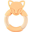 Teething Ring - Orange - Flex the Fox - Natural Wood and Food Grade Silicone!