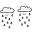 Clouds Wall Hooks & Rain Drops Stickers - White Clouds Wall Hooks & Rain Drops Stickers - White