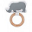 Wooden Teething Ring with Cotton Decoration Safari, Rhino Grey Wooden Teething Ring with Cotton Decoration Safari, Rhino Grey