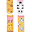 Set 4 Pack of Anti-slip Socks - Giraffe and Zebra - Orange/Pink