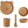 Bamboo Dinner Set, 4 pieces - Mr Bear Moustard Bamboo Dinner Set, 4 pieces - Mr Bear Moustard