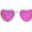 Blue Collection Sunglasses, The Sweetheart - Wicked White Heart/Polarized Pink Lens - 100% UV Protection - 1 Years Lost & Found Guarantee
