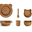 Bamboo Dinner Set, 4 pieces - Mr Bear Moustard Bamboo Dinner Set, 4 pieces - Mr Bear Moustard