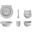 Barbara, Bamboo Dinner Set, 4 pieces - Pink Cat Barbara, Bamboo Dinner Set, 4 pieces - Pink Cat