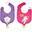 Reversible Soother Bib, Hippo/Elephant - 100% Cotton Reversible Soother Bib, Hippo/Elephant - 100% Cotton