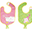 Reversible Soother Bib, Kitten/Lamb - 100% Cotton