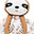 Doudou Comforter Lovie - Brown Sloth - 100% Cotton Muslin Doudou Comforter Lovie - Brown Sloth - 100% Cotton Muslin