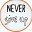 Embroidery Hoop Kit Never Give Up - 16 cm