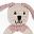Wooden Ring Rattle - Pink Bunny - Fair Trade, Organic Cotton Wooden Ring Rattle - Pink Bunny - Fair Trade, Organic Cotton