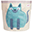 Storage Bin - Blue Cat - 100% Cotton