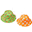 Baby Reversible Summer Hat Orange, Anti-UV UPF 50+, Pattern Giraffe+Zebra - Baby Reversible Summer Hat Orange, Anti-UV UPF 50+, Pattern Giraffe+Zebra -