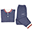 Long Sleeved Pyjiama 2 pieces, Lake Blue, Cottage Collection - 100% Organic Cotton