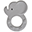 Elephant Teether, Zoo - 100% Natural Rubber