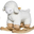 Rocking Sheep, White - Beech Wood
