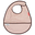 Waterproof Bib with Pocket Contour, Powder/Gold - 36x26 cm - Velcro closing