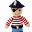 Pirate Crocheted Toy Rattle - Fairtrade - Approx 18 cm tall