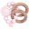 Rattle Teething Ring 2-in-1 - Pink Petal - Natural Wood and Food Grade Silicone! Rattle Teething Ring 2-in-1 - Pink Petal - Natural Wood and Food Grade Silicone!