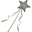 Luna Star Wand - Silver Grey Sparkling Tulle