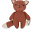 Mini Fox Knit Soft Toy with Rattle - 16 cm - 100% Organic Cotton