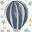 Wall Stickers in Vinyl - Blue Hot-air Baloons Wall Stickers in Vinyl - Blue Hot-air Baloons