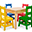 Wooden Table and 4 Chairs Set - Multicolor - for Kids
