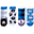 Set 4 Pack of Anti-slip Socks - Wolf and Black Bear - Blue/Grey Set 4 Pack of Anti-slip Socks - Wolf and Black Bear - Blue/Grey