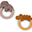 Silicone Teether - Pack of 2 - Elphee and Croco - Powder/Mustard Silicone Teether - Pack of 2 - Elphee and Croco - Powder/Mustard