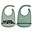 Silicone Bib - Set of 2 - Croco - Green - Food Grade Silicone - with Pocket