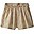 Embroidered Shorts with Frills - Camel - 100% Cotton