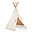 Arizona Teepee - Taupe/Natural Stripes - Organic cotton and pine wood Arizona Teepee - Taupe/Natural Stripes - Organic cotton and pine wood