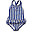 Amara Swimsuit - Stripe Surf Blue/Creme de la Creme - UPF 50+