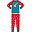 Jamie Jim Jams - True Red Stars & Star - City Dogs - Organic Cotton