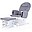 Gliding Chair Round Beech Canvas Grey - with Footrest Gliding Chair Round Beech Canvas Grey - with Footrest