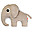 Elphee the Elephant - Soft and Sweety - 44 x 40 cm - Sand