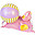 Garden Set - Banana Pink - Ball/Watering Can and Rake - with Colored Bag