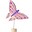 Decorative Figure for Birthday Ring Base - Pink Butterfly - 8 cm