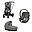 3 in 1 Priam4 Platinum Stroller - Seat Pack + Car Seat + Carry Cot - Chrome Black and Soho Grey 3 in 1 Priam4 Platinum Stroller - Seat Pack + Car Seat + Carry Cot - Chrome Black and Soho Grey