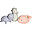 3-in-1 Rattle, Teether, Bath Toy - 3 Pcs Set - My First Ocean - 100% Natural Rubber - GOLS Certified