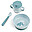 Foodie First Meal Set - Bowl Cup and Spoon - Elphee - Blue - 100% food grade PP