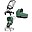 DUO Mios3 - Frame Stroller Chrome Black with Seat Pack and Carrycot Leaf Green DUO Mios3 - Frame Stroller Chrome Black with Seat Pack and Carrycot Leaf Green