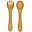 Spoon and Fork Set - Honey Gold - Silicone
