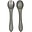 Spoon and Fork Set - Olive Gray - Silicone