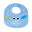 Dribble Bib, Henry the Hippo - 100% cotton