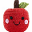 Fruit Rattle, Apple 12 cm - Pure organic cotton Fruit Rattle, Apple 12 cm - Pure organic cotton