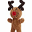Crocheted Reindeer Rudolph Rattle, 18 cm - Fair Trade Crocheted Reindeer Rudolph Rattle, 18 cm - Fair Trade
